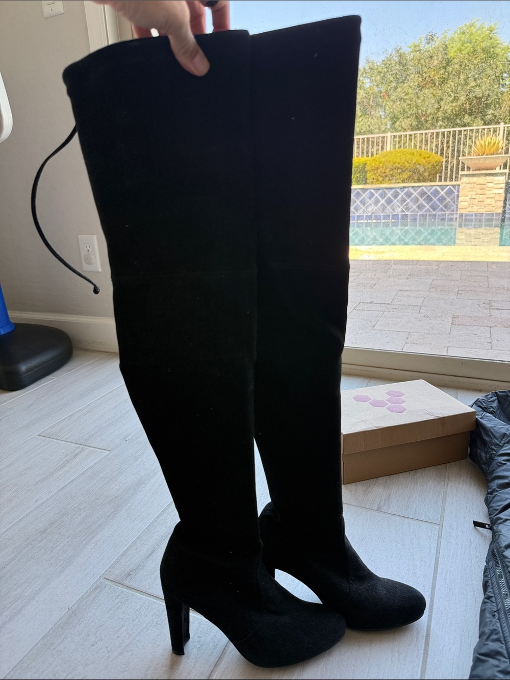 Stuart Weitzman Women’s Black Over-the-Knee High Heel Boots
